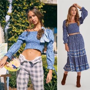 ♥️ Arnhem ♥️ Esmee Shirred Top - Lakeside